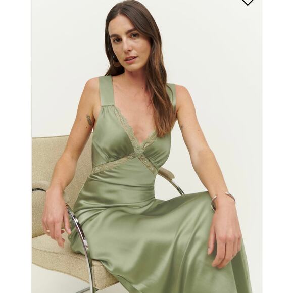 Reformation Chania Silk Dress Size L